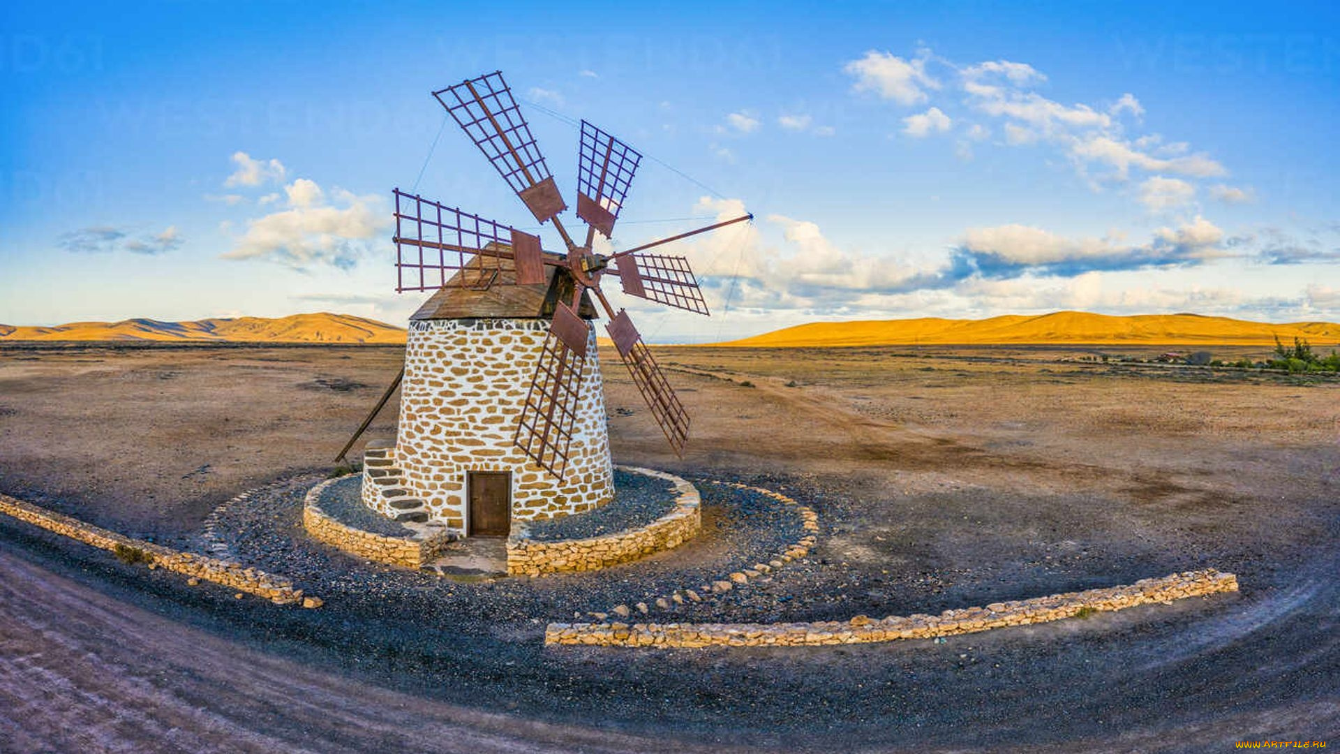 windmill, at, molino, de, tefia, spain, разное, мельницы, windmill, at, molino, de, tefia