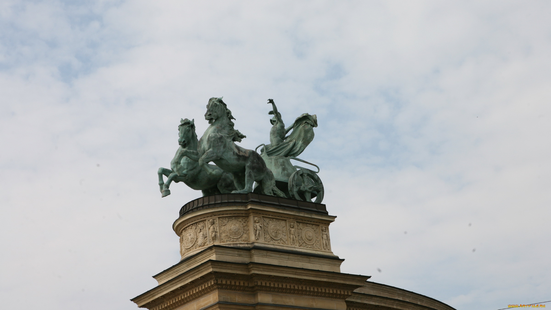 будапешт, авторvarvarra, города, венгрия, фигуры, памятник, лошади