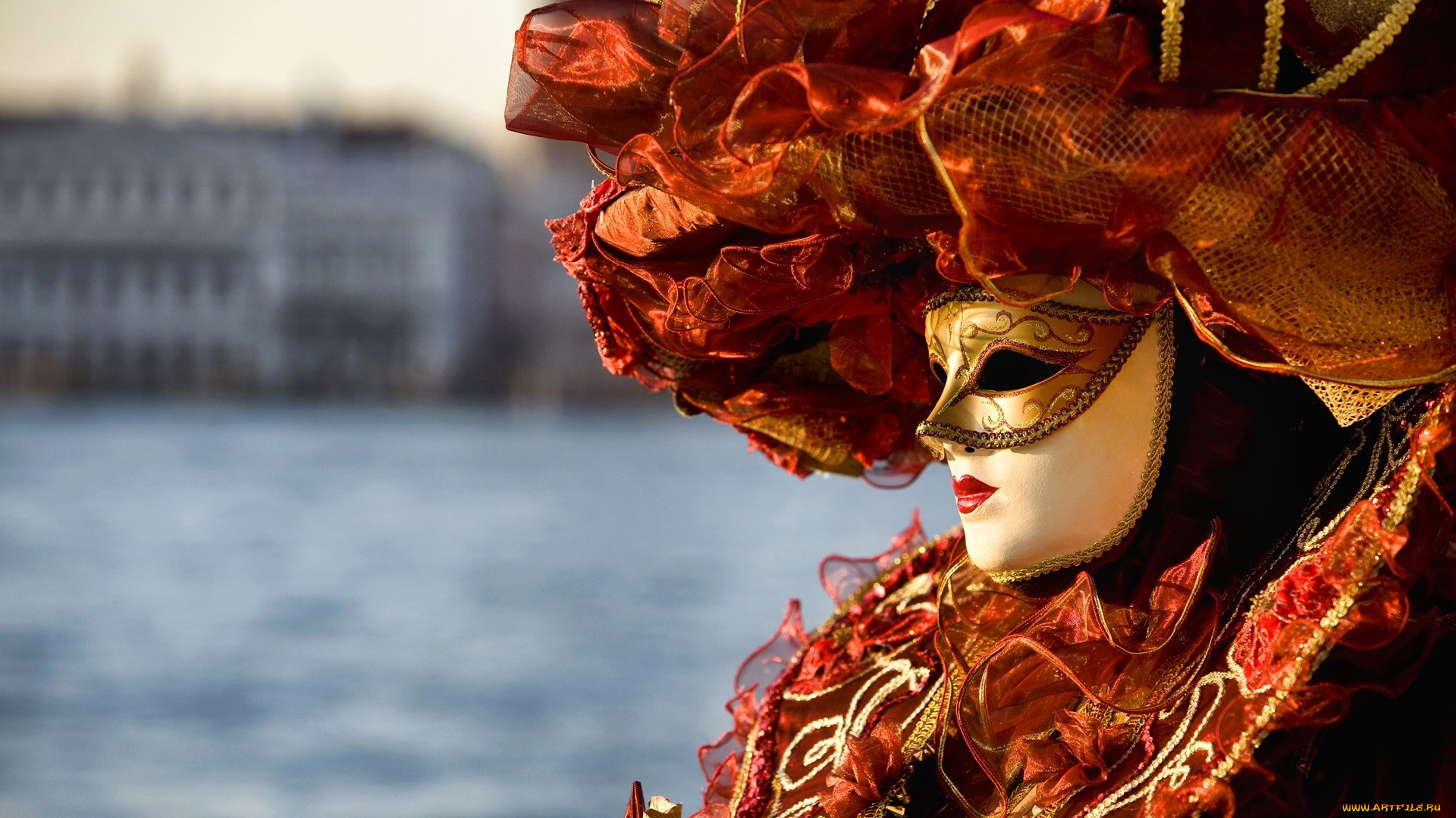 разное, маски, карнавальные, костюмы, венеция, карнавал, красный