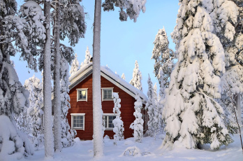 Картинка города -+здания +дома снег зима деревья финляндия