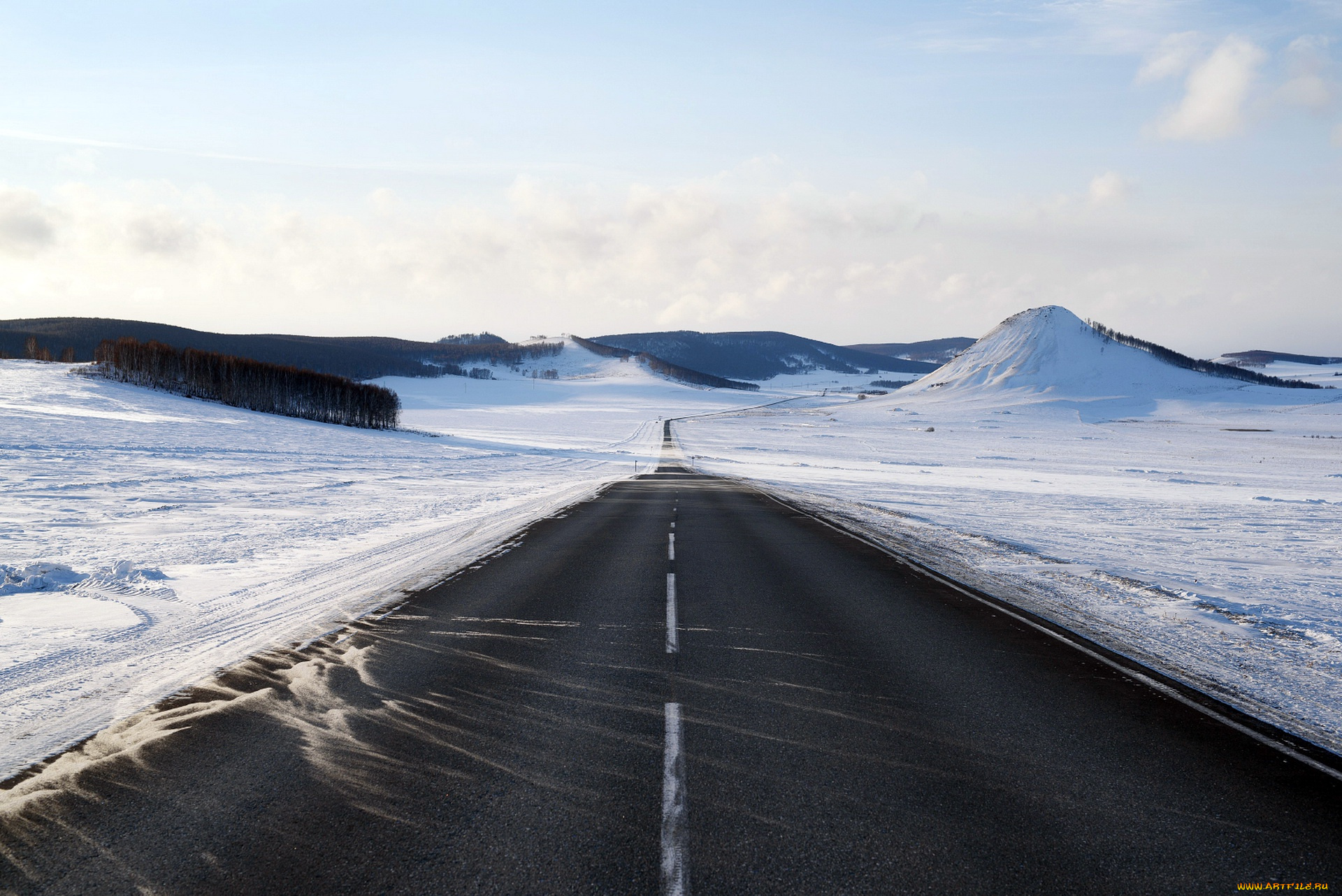 природа, дороги, дорога, горы, снег
