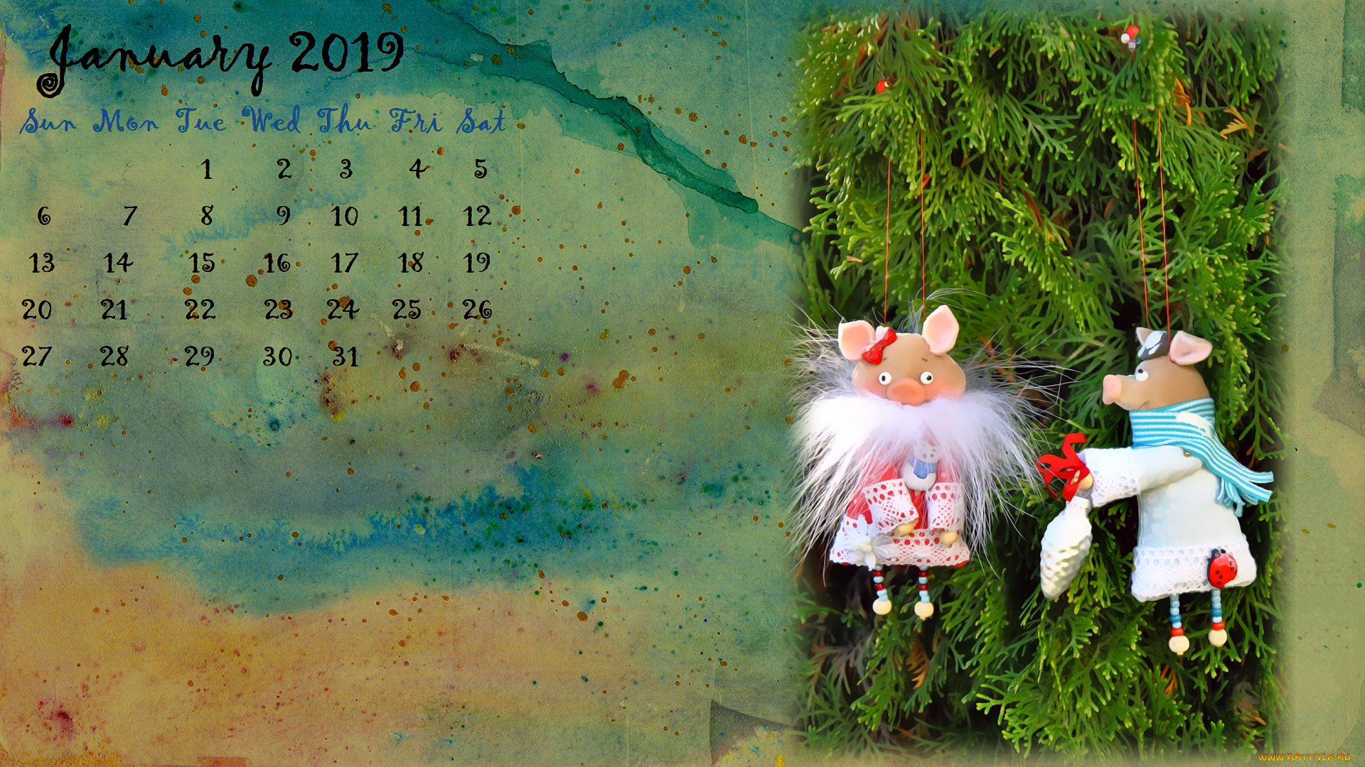 календари, праздники, , салюты, шишка, свинья, елка, игрушка, поросенок