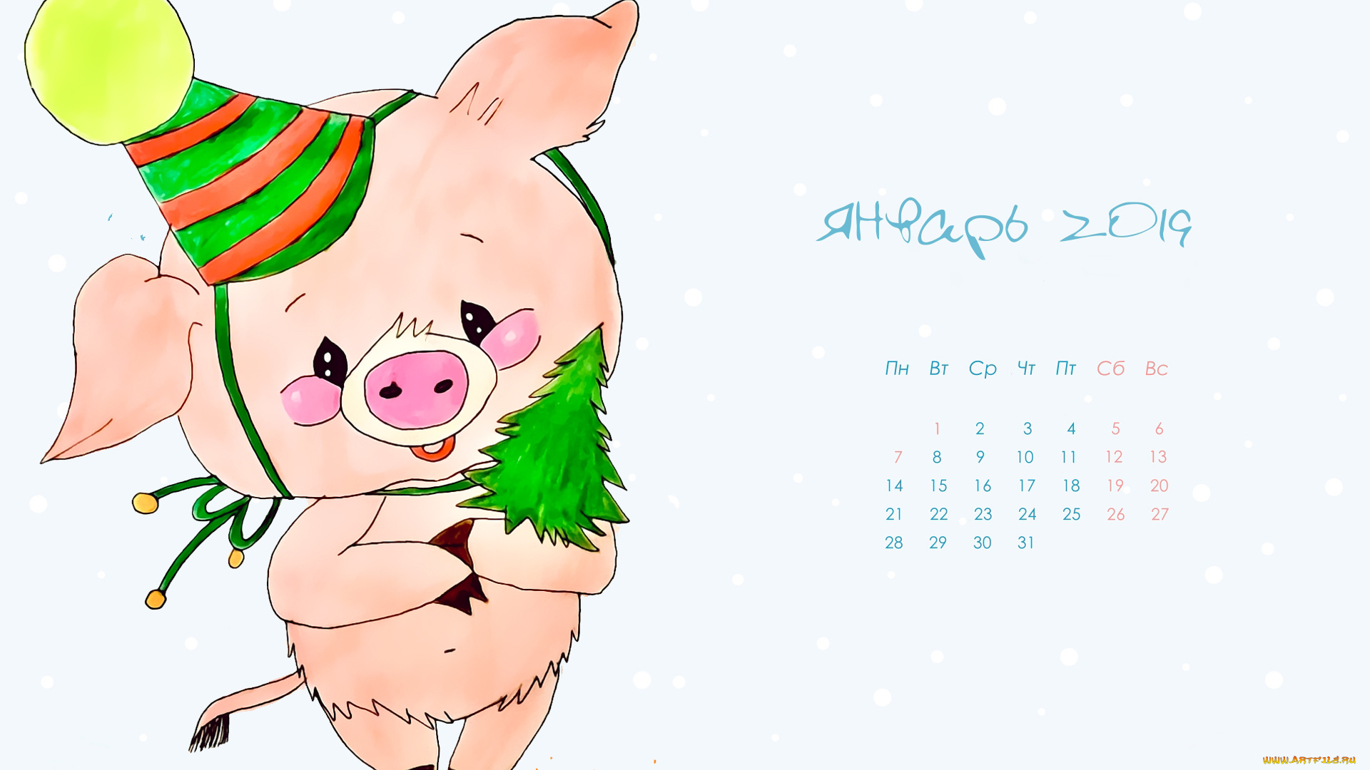 календари, праздники, , салюты, свинья, поросенок, елка, колпак