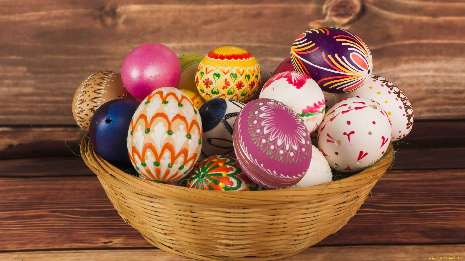 праздничные, пасха, корзина, decoration, colorful, wood, easter, яйца, крашеные, spring, happy, eggs