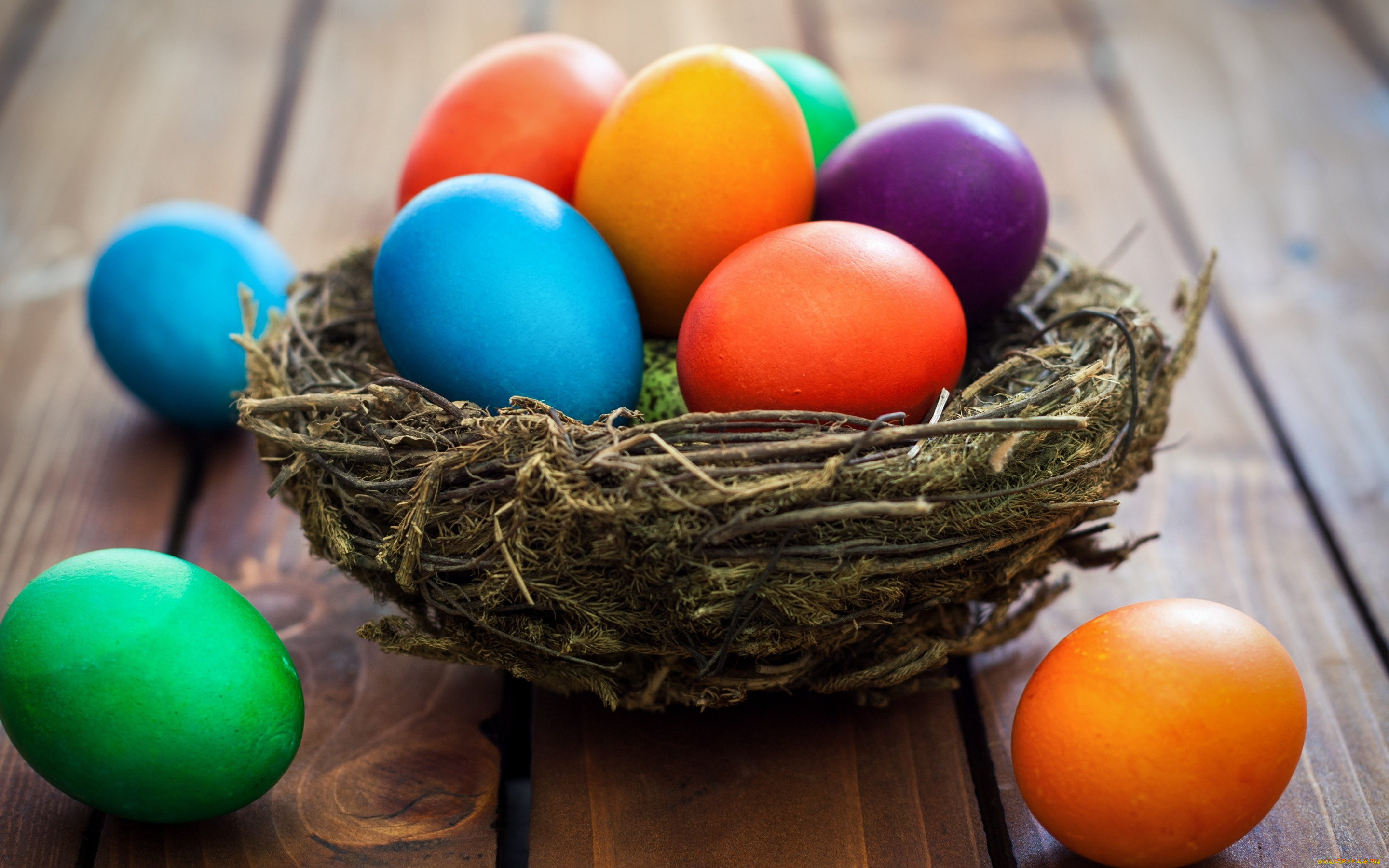 праздничные, пасха, корзина, decoration, colorful, wood, easter, яйца, крашеные, spring, happy, eggs