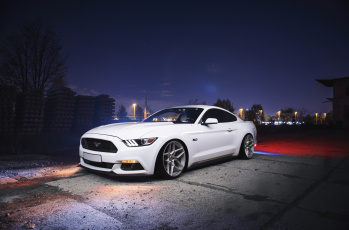 Картинка ford+mustang автомобили ford mustang white stance muscle car city