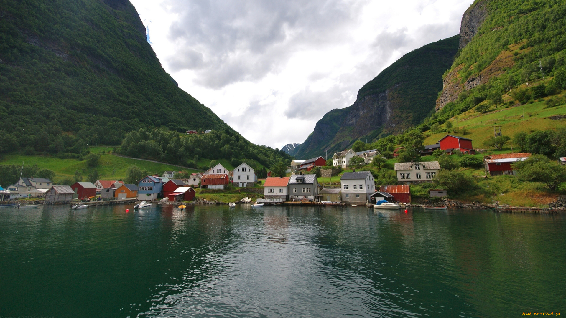 undredal, norway, города, пейзажи, норвегия, фьорд, горы, домики, деревня