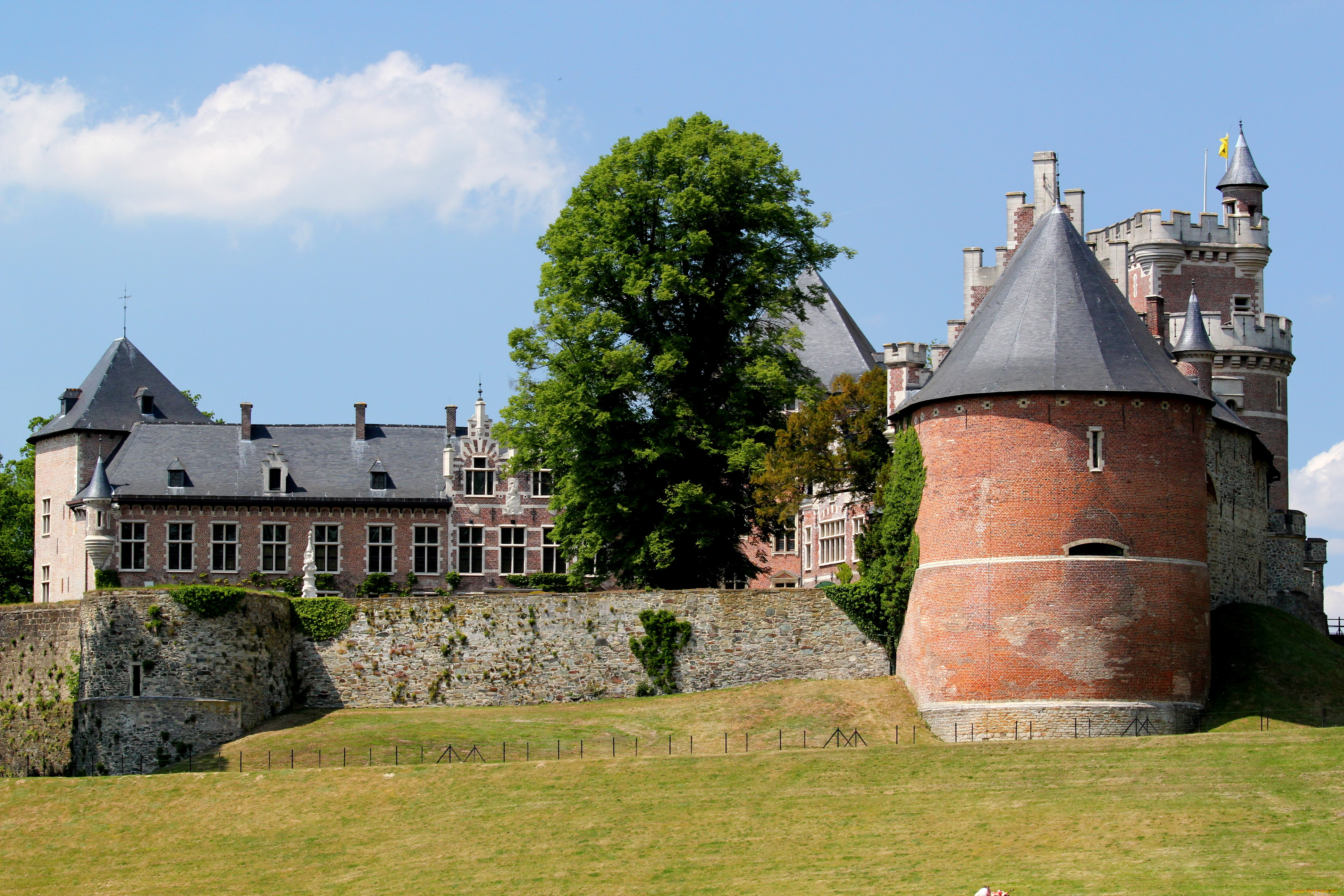 belgium, castle, gaasbeek, города, дворцы, замки, крепости, замок, ландшафт