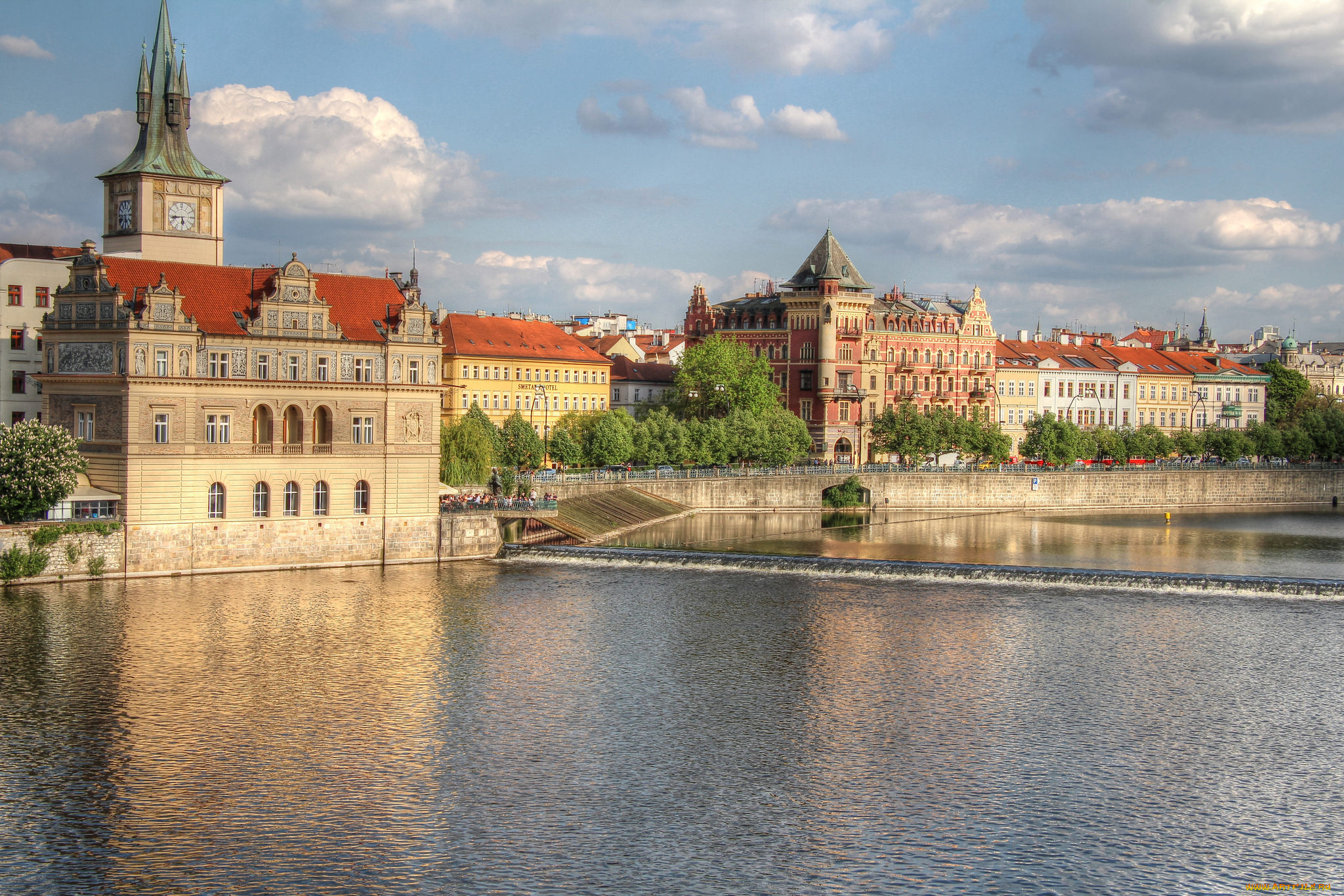prague, города, прага, , Чехия, панорама, река