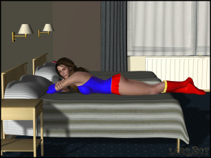 Картинка lordsnot 3д+графика фантазия+ fantasy девушка взгляд фон кровать