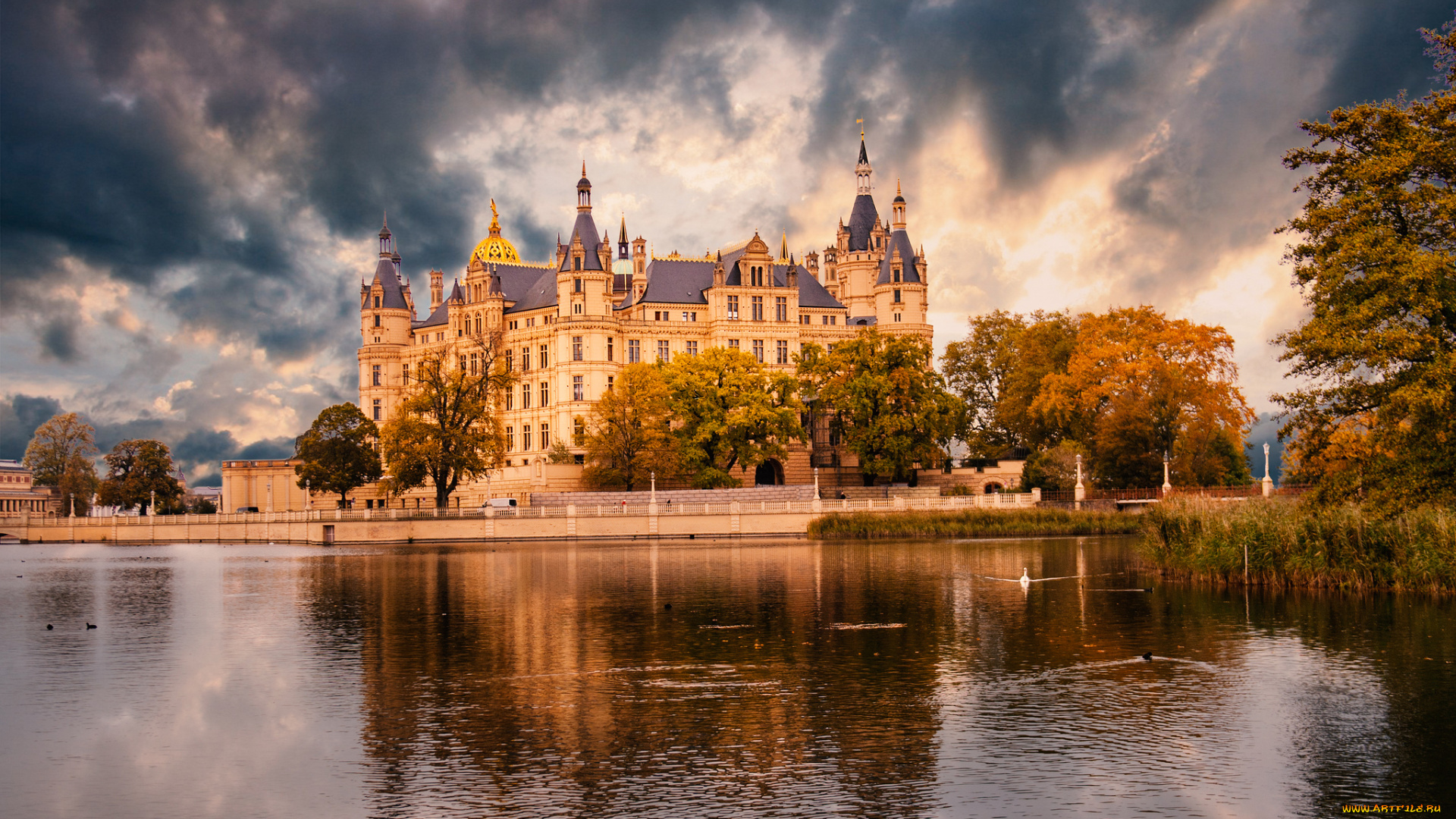 schwerin, -, germany, города, замки, германии, простор