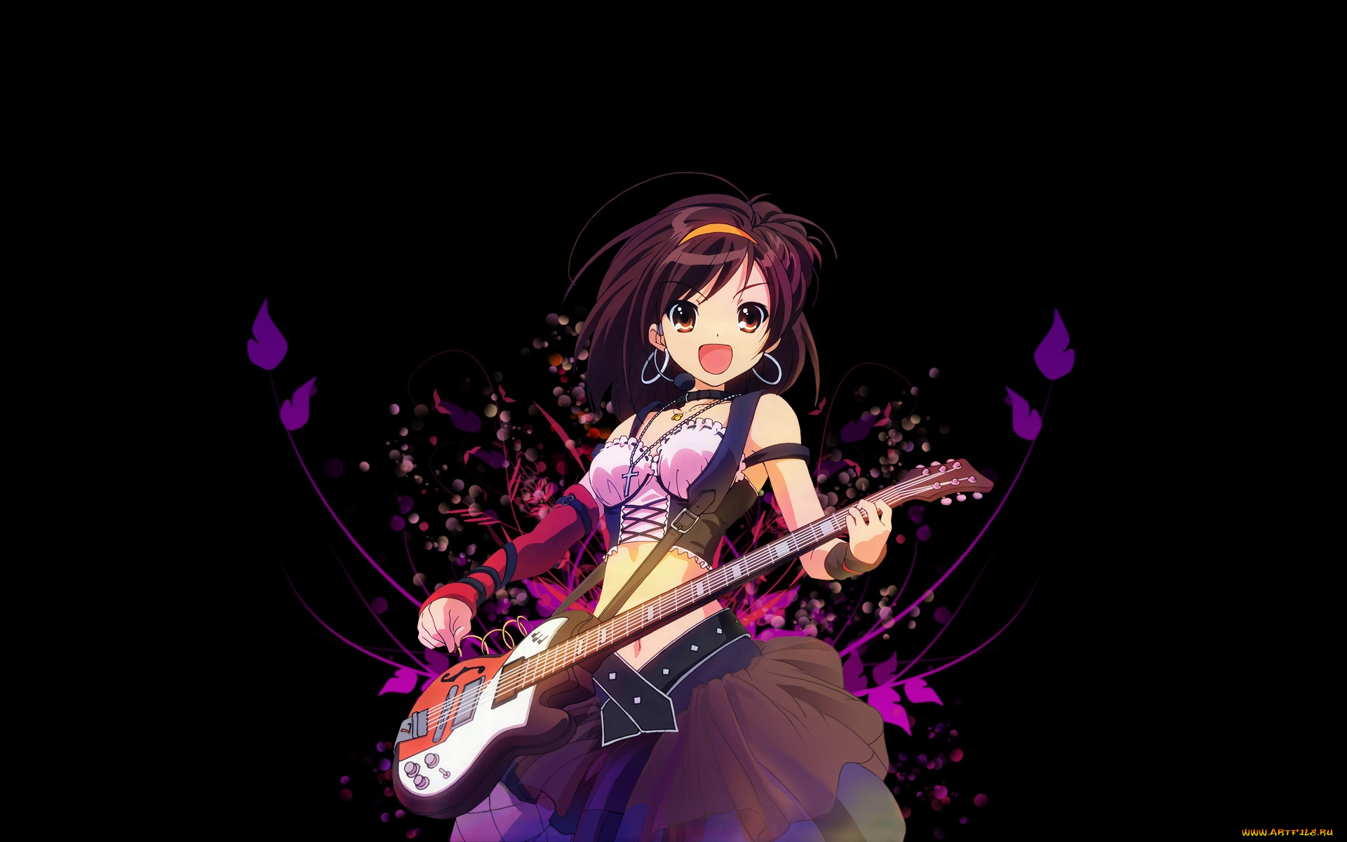 аниме, the, melancholy, of, haruhi, suzumiya, харухи, гитара