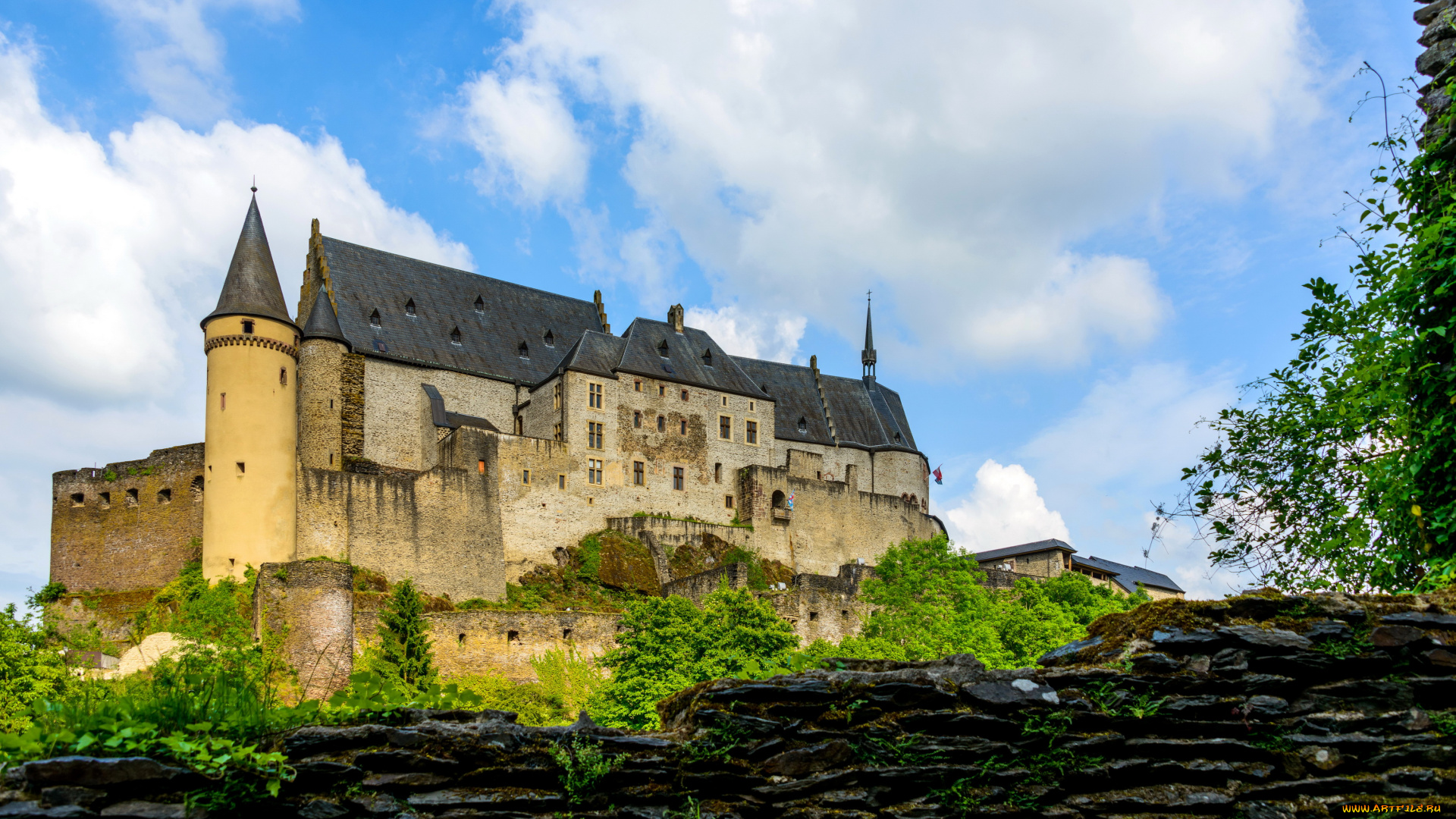 vianden, castle, люксембург, города, -, дворцы, , замки, , крепости, замок, люксембург, castle, vianden