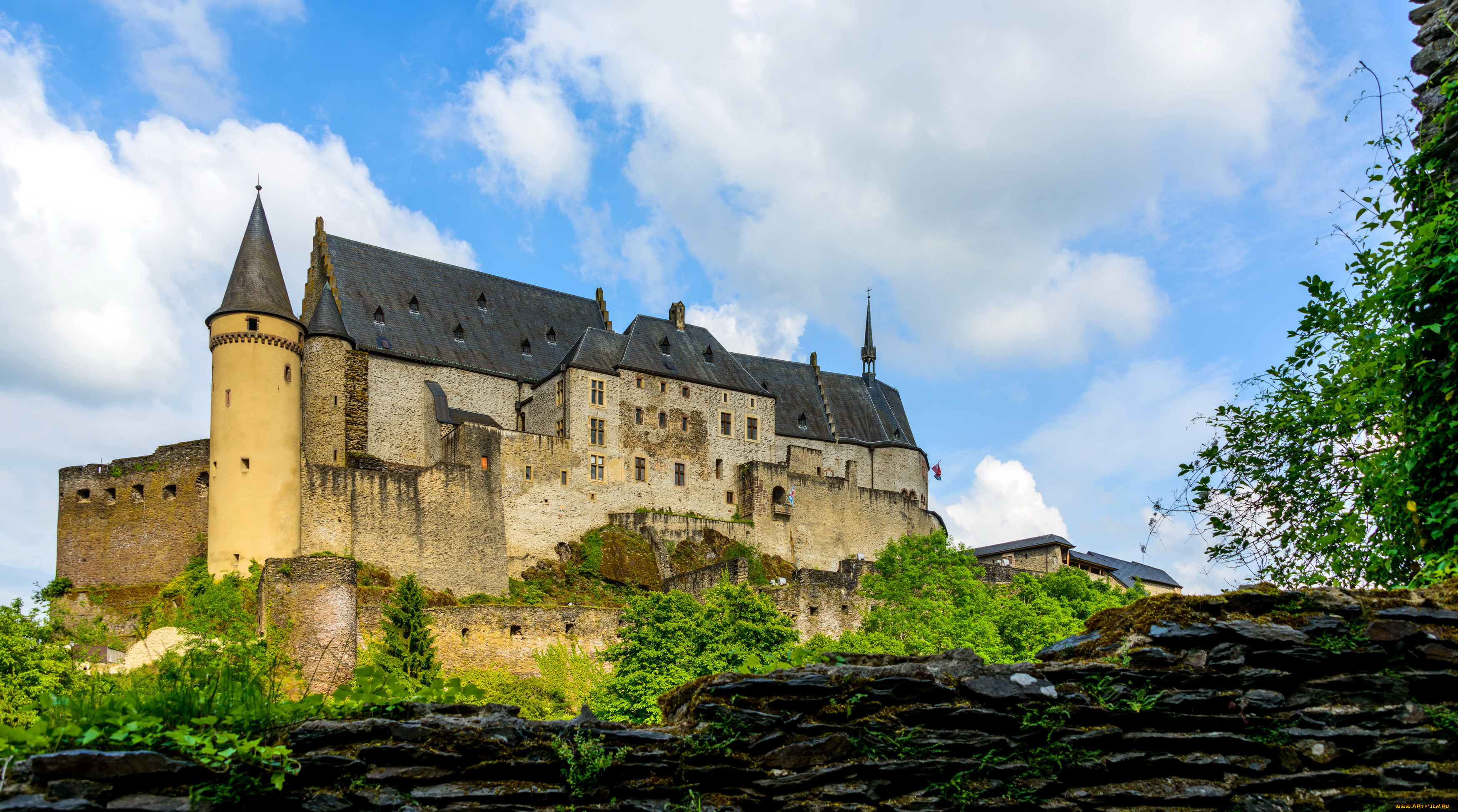 vianden, castle, люксембург, города, -, дворцы, , замки, , крепости, замок, люксембург, castle, vianden