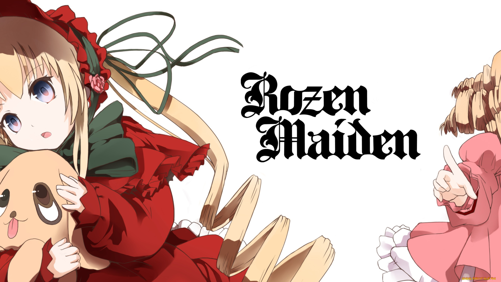 rozen, maiden, аниме, девушки, взгляд, фон