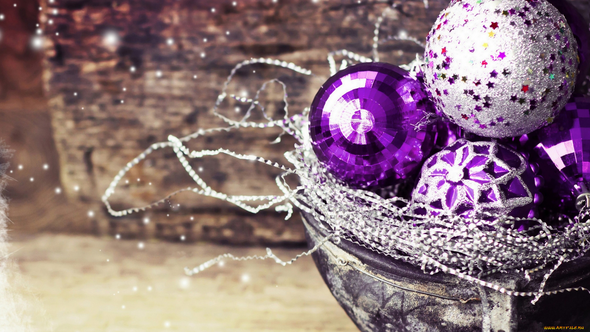 праздничные, шары, фиолетовые, новый, год, decorations, christmas, new, year, рождество, 2016