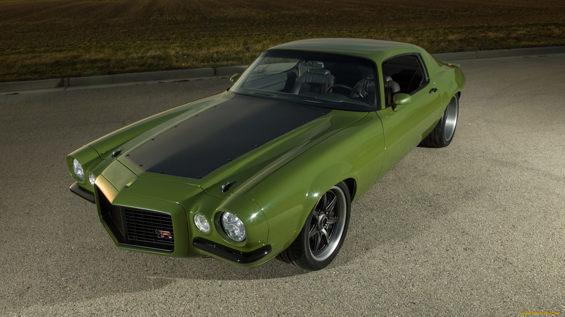 автомобили, camaro, chevrolet, 2012, green, front, 1970, side, grinch, ringbrothers