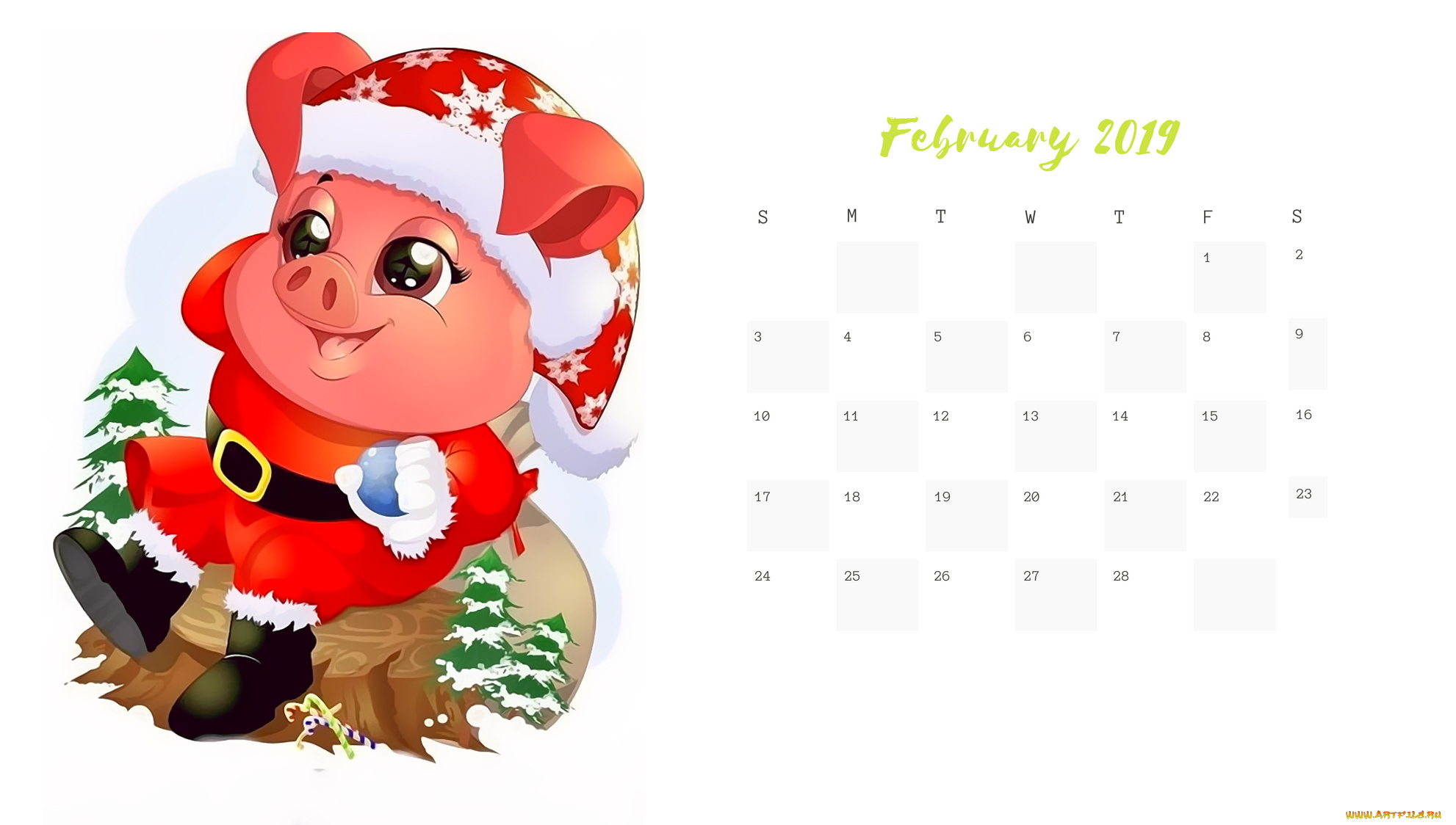 календари, праздники, , салюты, свинья, елка, поросенок, шапка