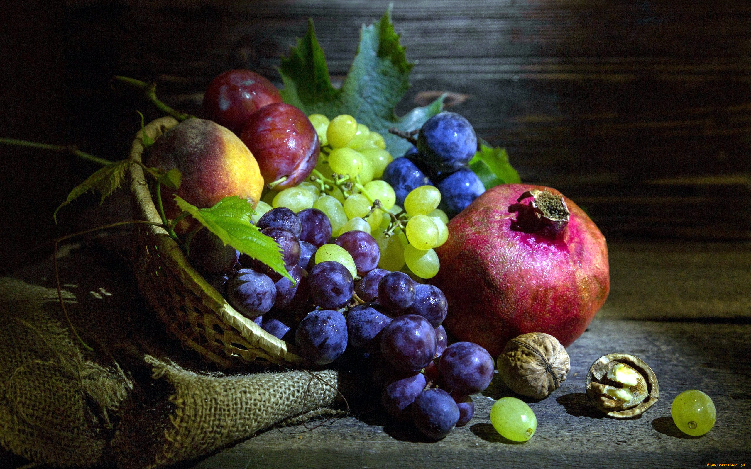 еда, фрукты, , ягоды, гранат, виноград, слива