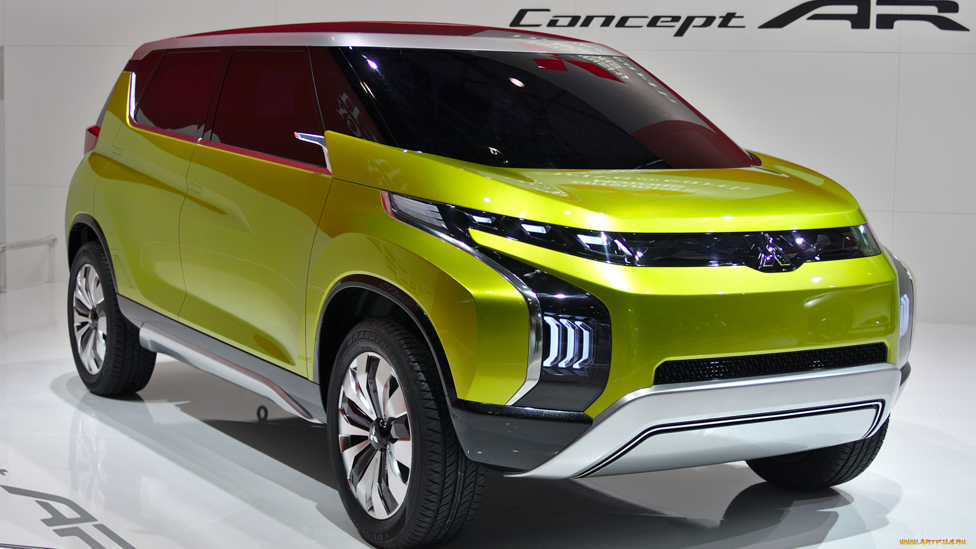 2014, mitsubishi, concept, ar, автомобили, mitsubishi, 2014, concept, ar, car, салон, жёлтый, металик
