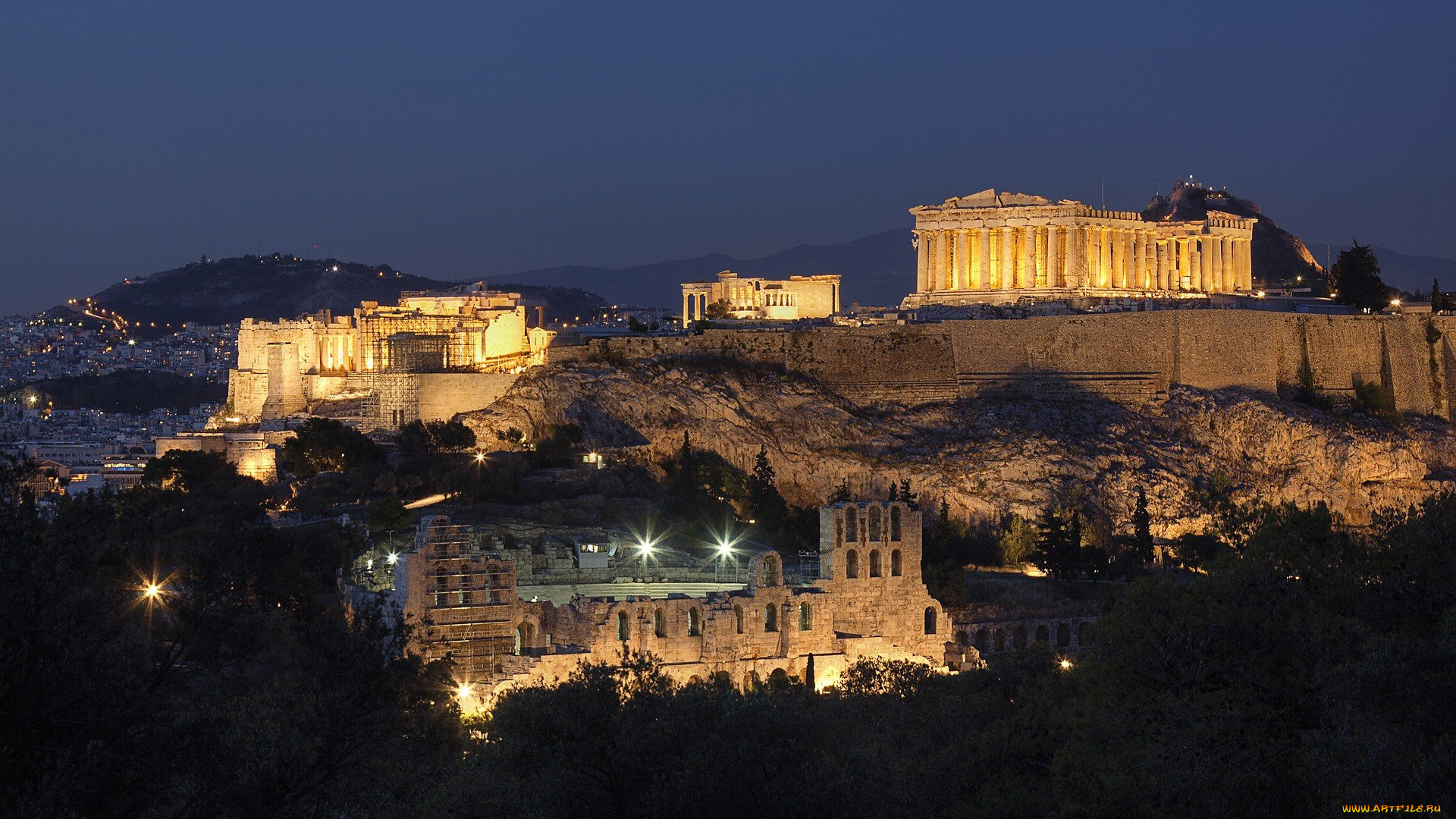 города, афины, , греция, parthenon, acropolis