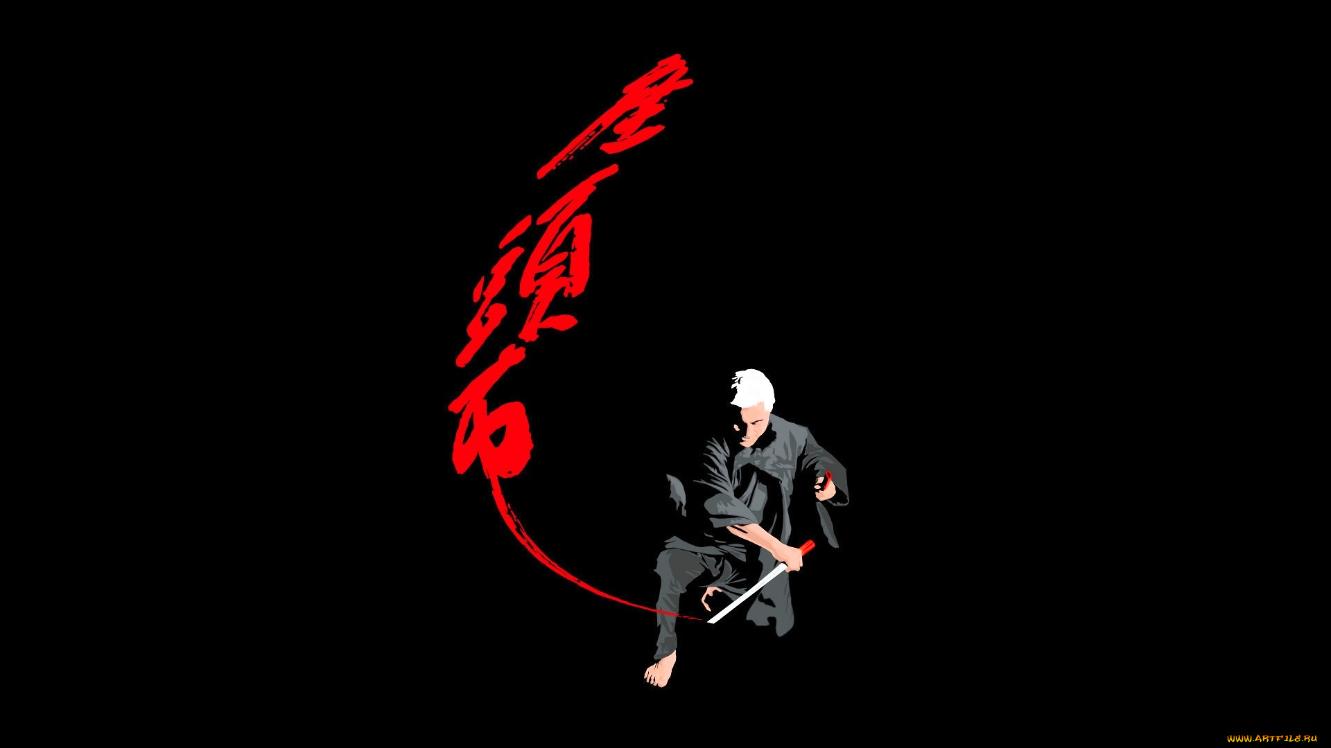 zatoichi, рисованное, кино, , мультфильмы, самурай, меч, иероглифы
