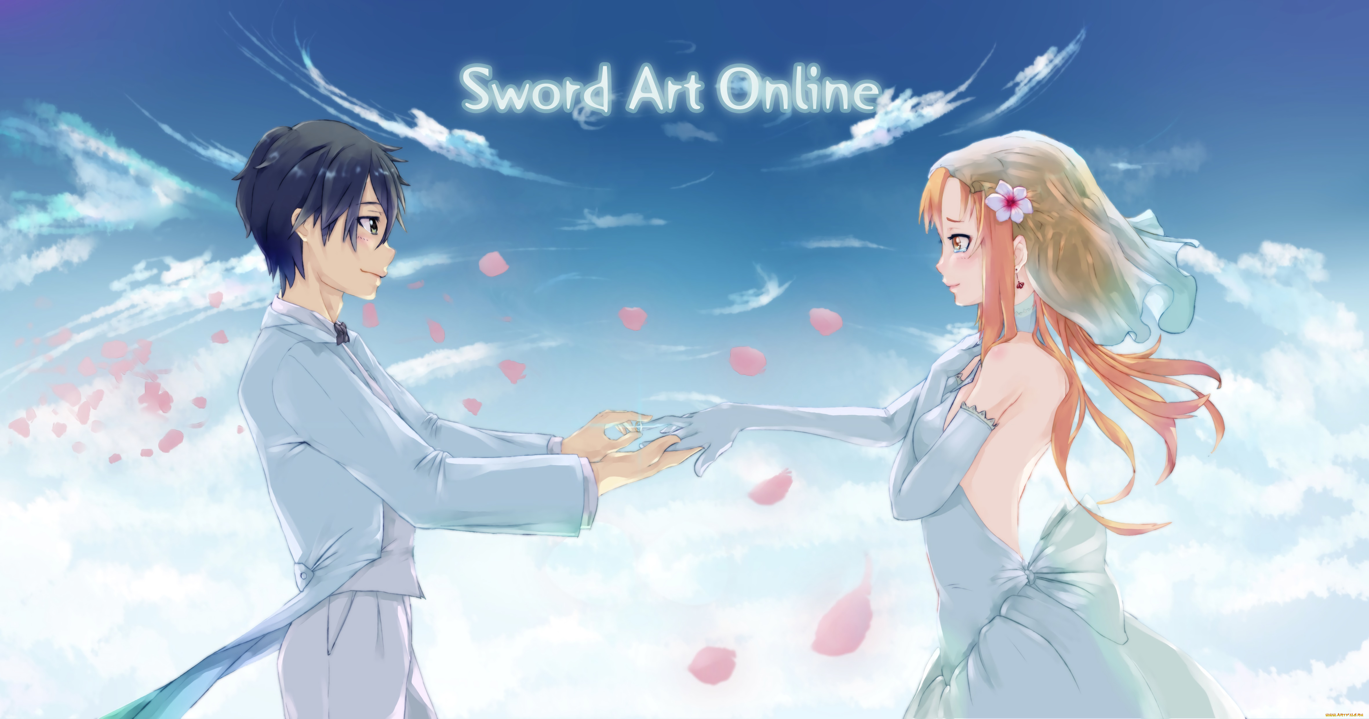 аниме, sword, art, online, девушка, взгляд, фон