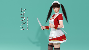 Картинка 3д+графика аниме+ anime фон нож взгляд девушка