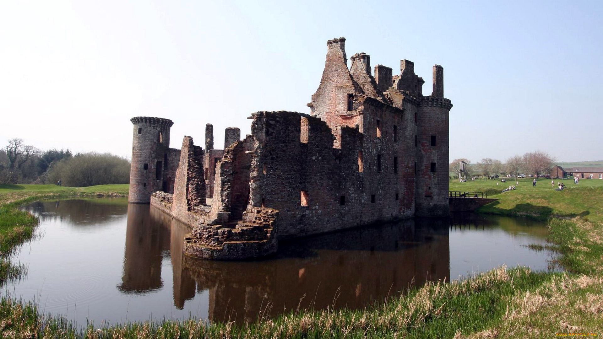 caerlaverock, castle, scotland, города, замки, англии, caerlaverock, castle, scotland
