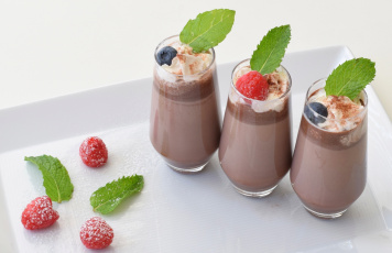 Картинка еда мороженое +десерты кофейный напиток мята голубика ягоды малина