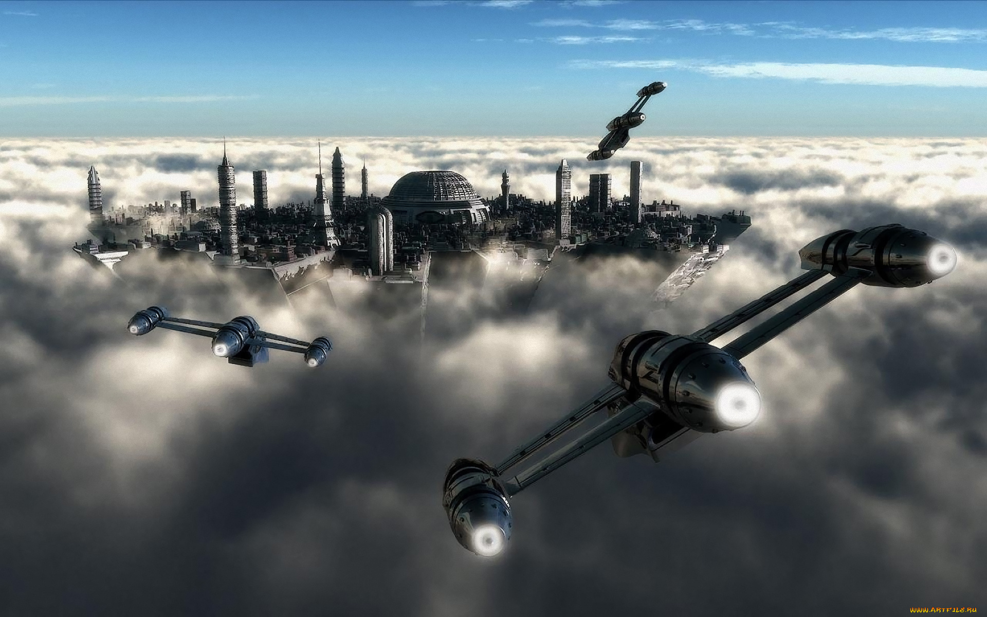 cloud, city, by, jfliesenborghs, фэнтези, иные, миры, времена