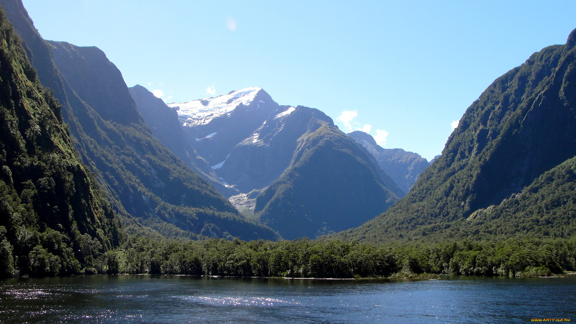 fiordland, national, park, новая, зеландия, природа, реки, озера, река, горы