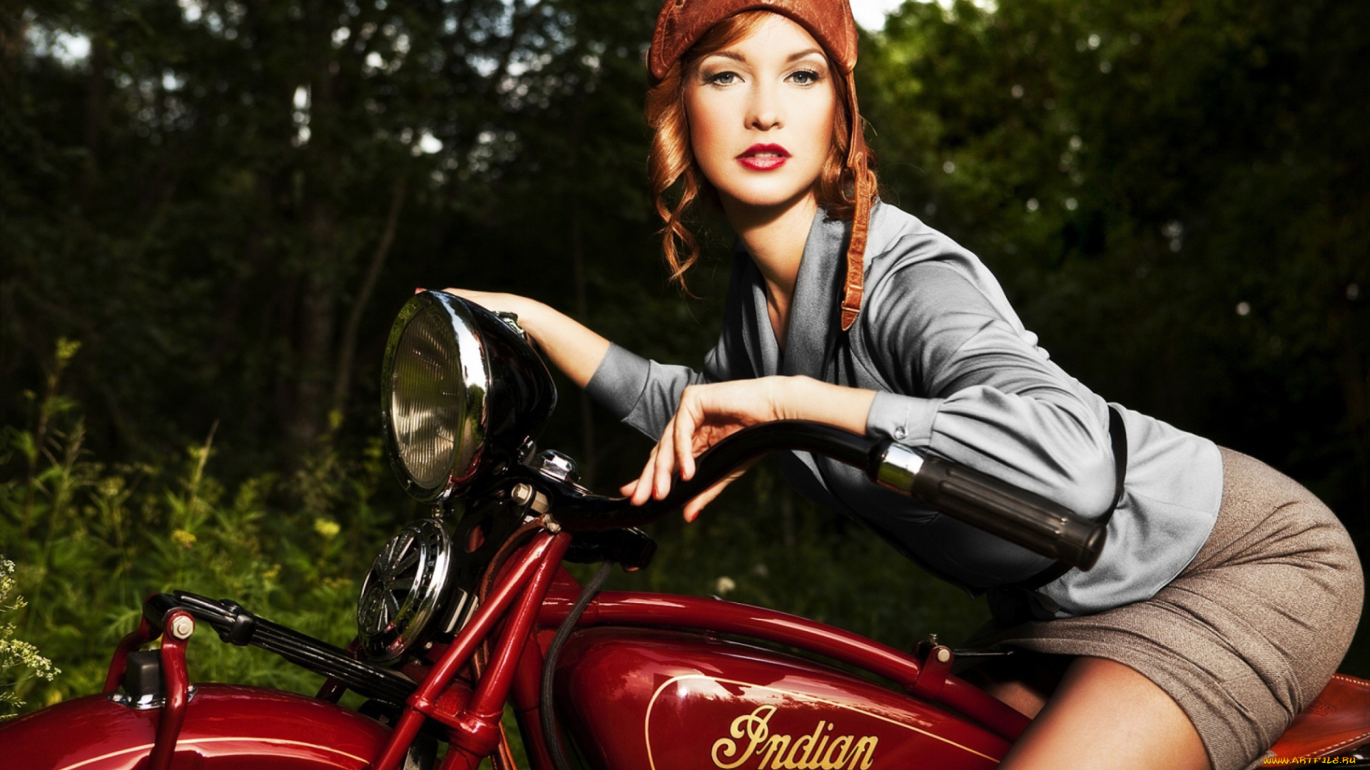 мотоциклы, мото, девушкой, взгляд, девушка, кожанный, шлем, мотоцикл