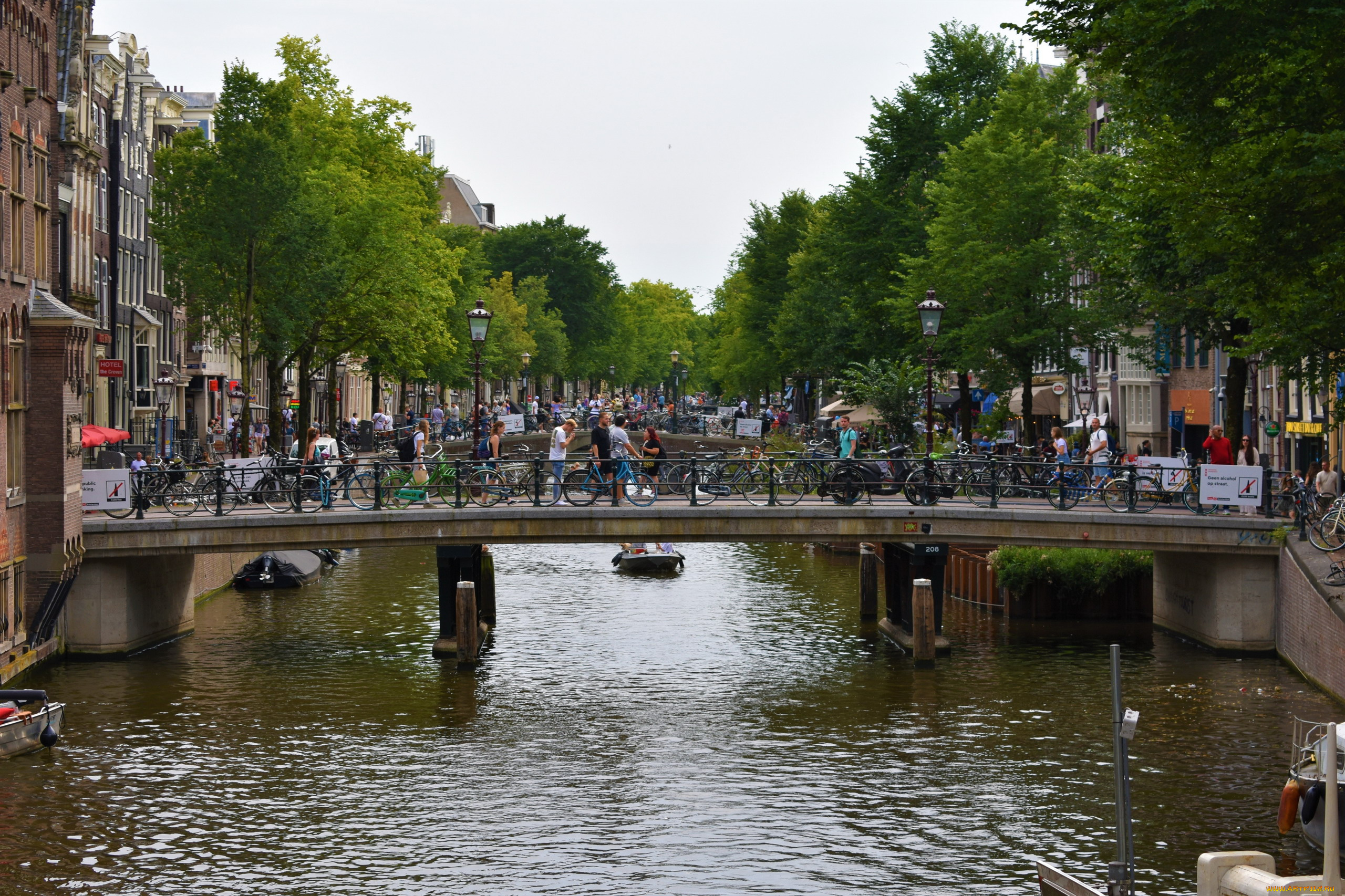города, амстердам, , нидерланды, канал, набережная, здания