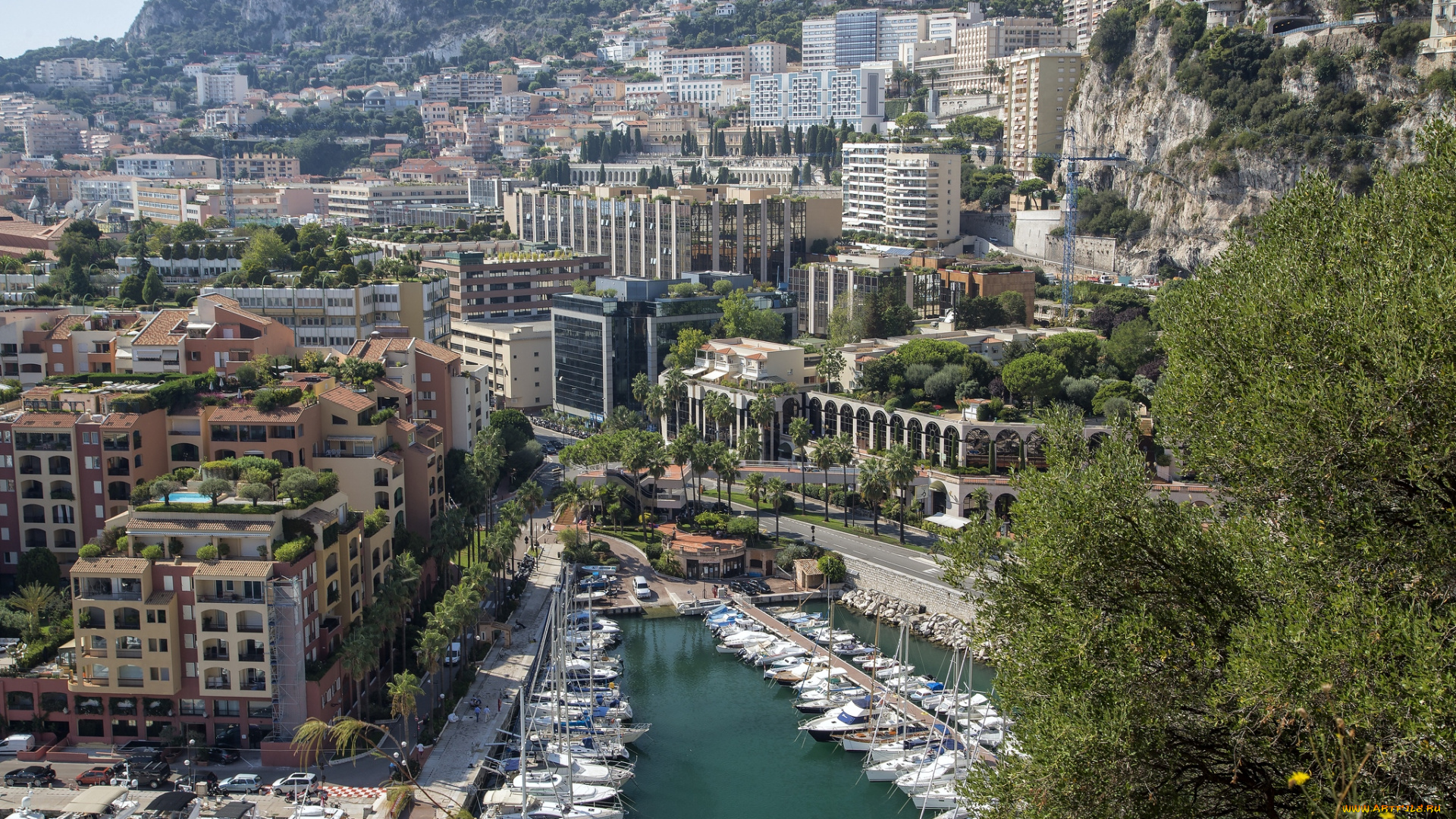 города, монте, карло, монако, яхты, панорама