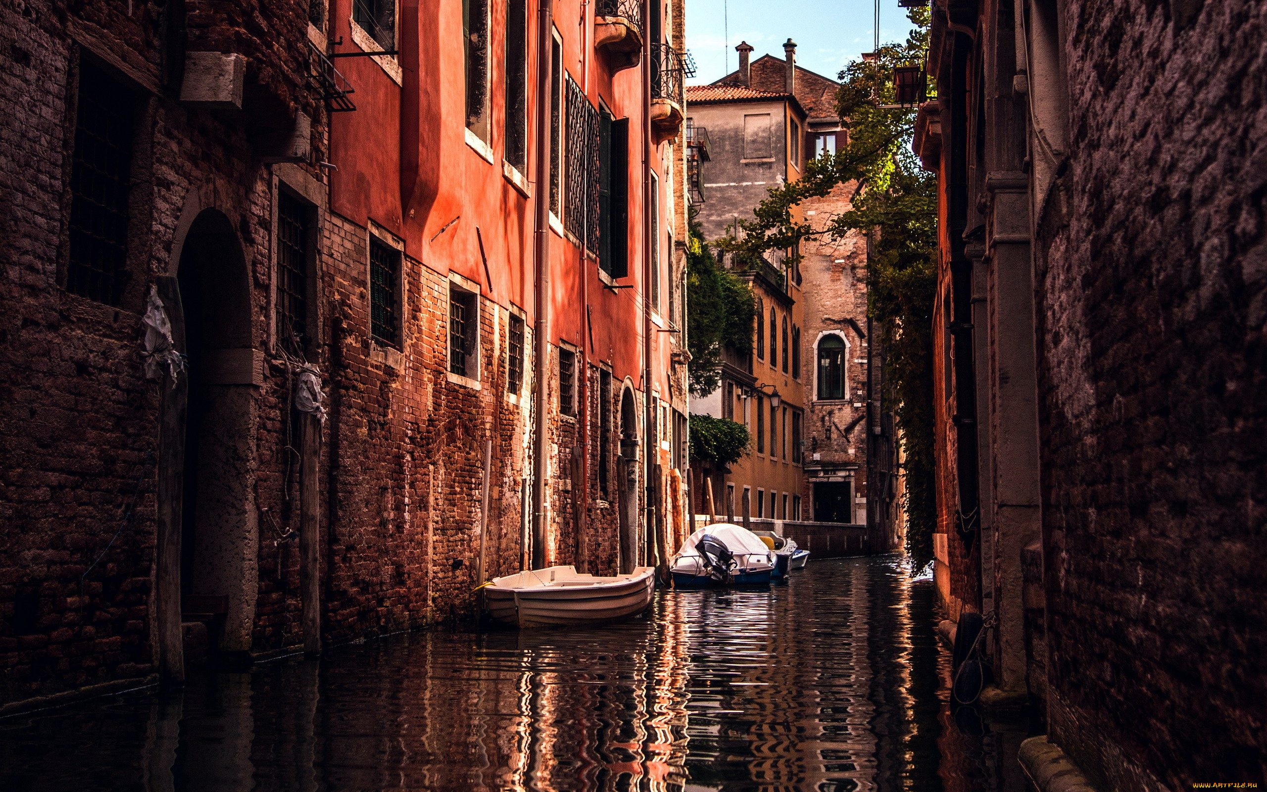 города, венеция, , италия, канал, лодки, дома