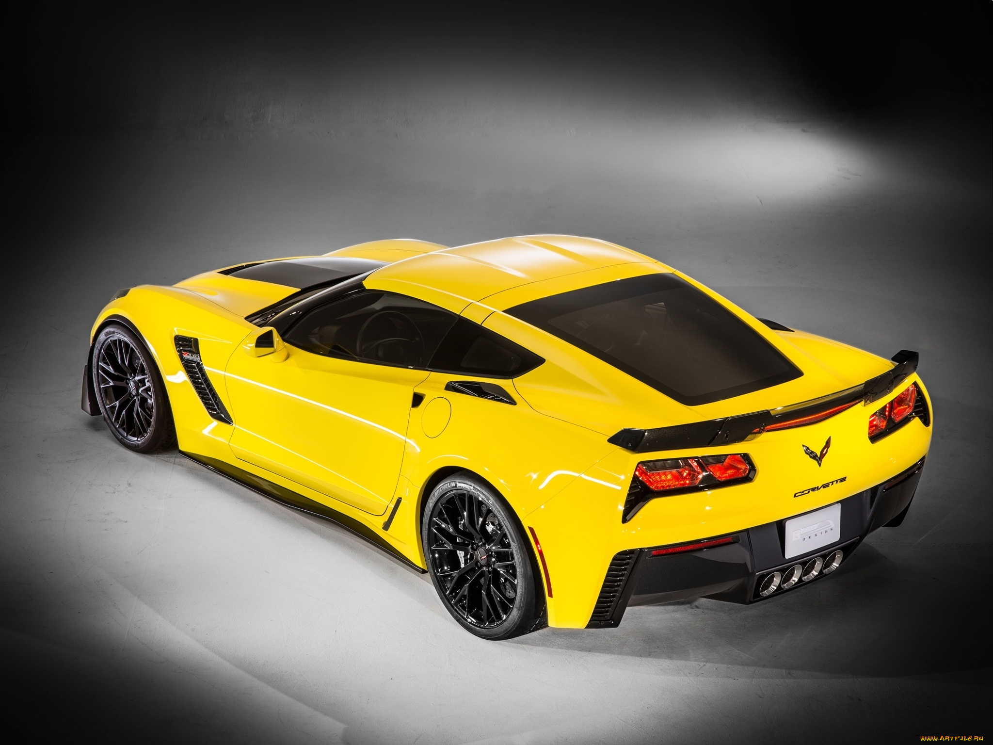 автомобили, corvette, stingray, z06, c7, 2014г, желтый