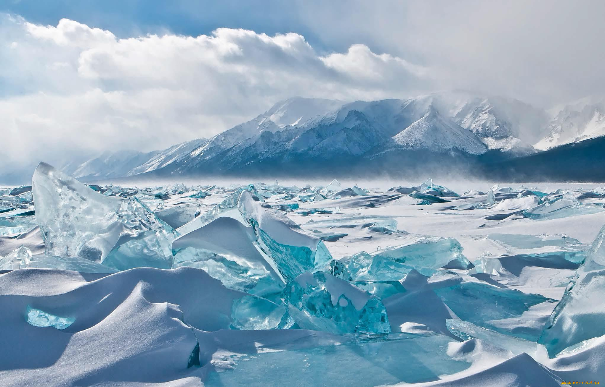 байкал, природа, айсберги, и, ледники, холод, озеро, снег, лёд, зима