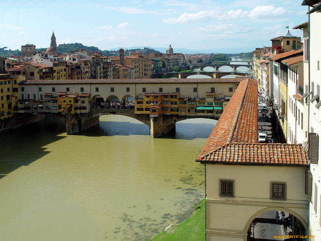 мост, понте, векьо, флоренция, италия, города