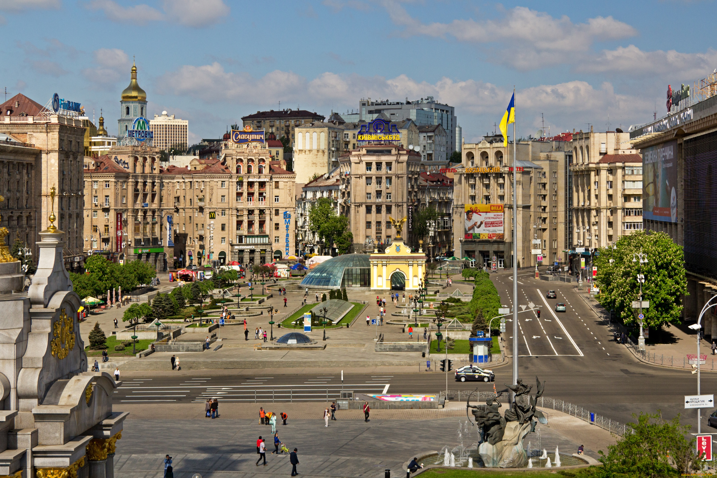города, киев, , украина, майдан, площадь, независимости