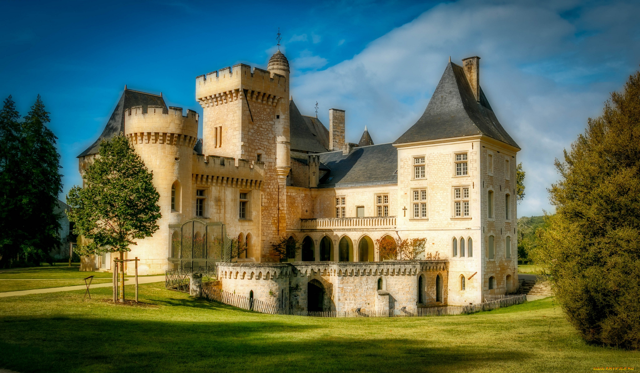 chateau, campagne, города, замки, франции, простор