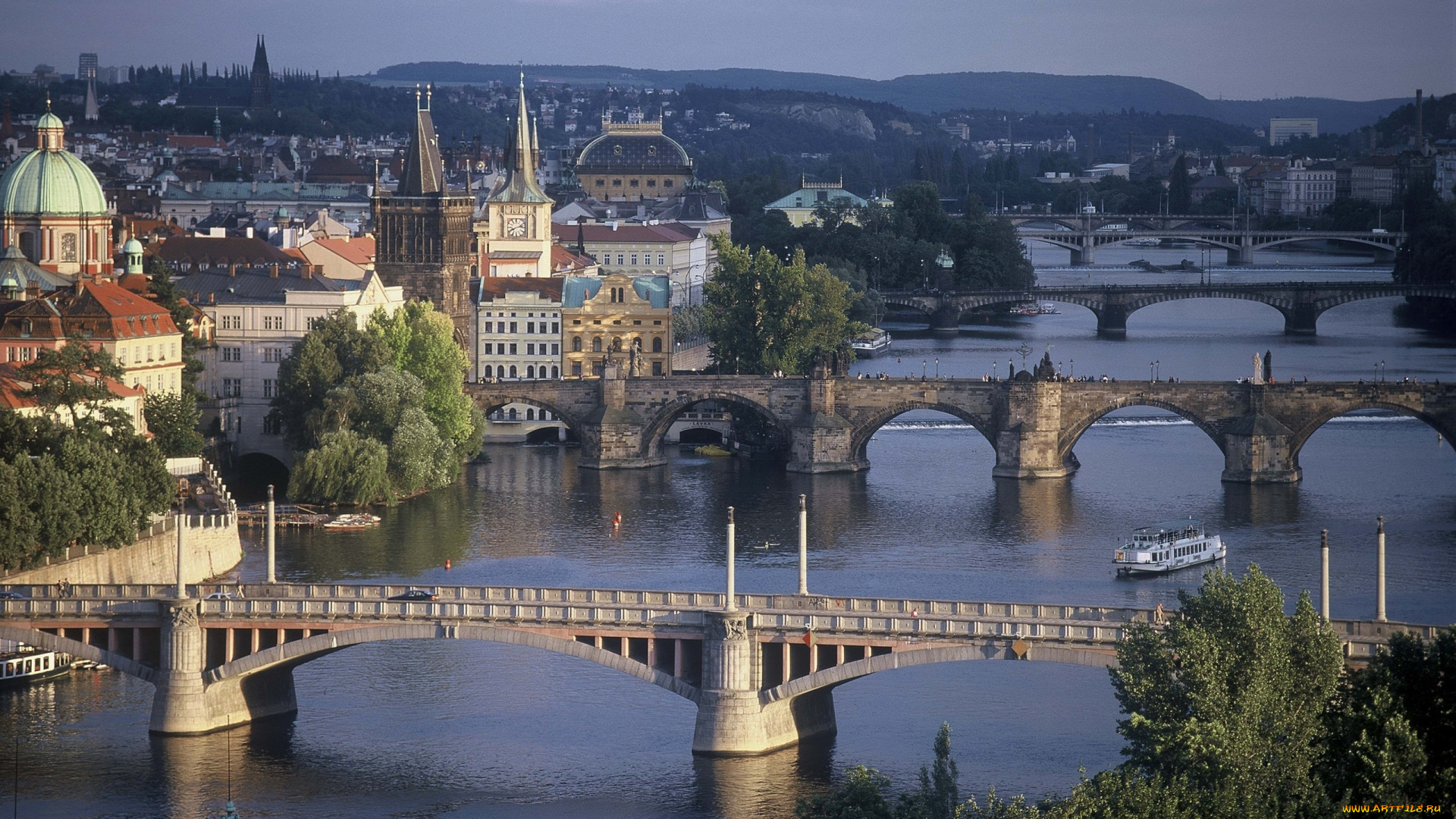 bridges, in, prague, города, прага, Чехия, мосты, река, город