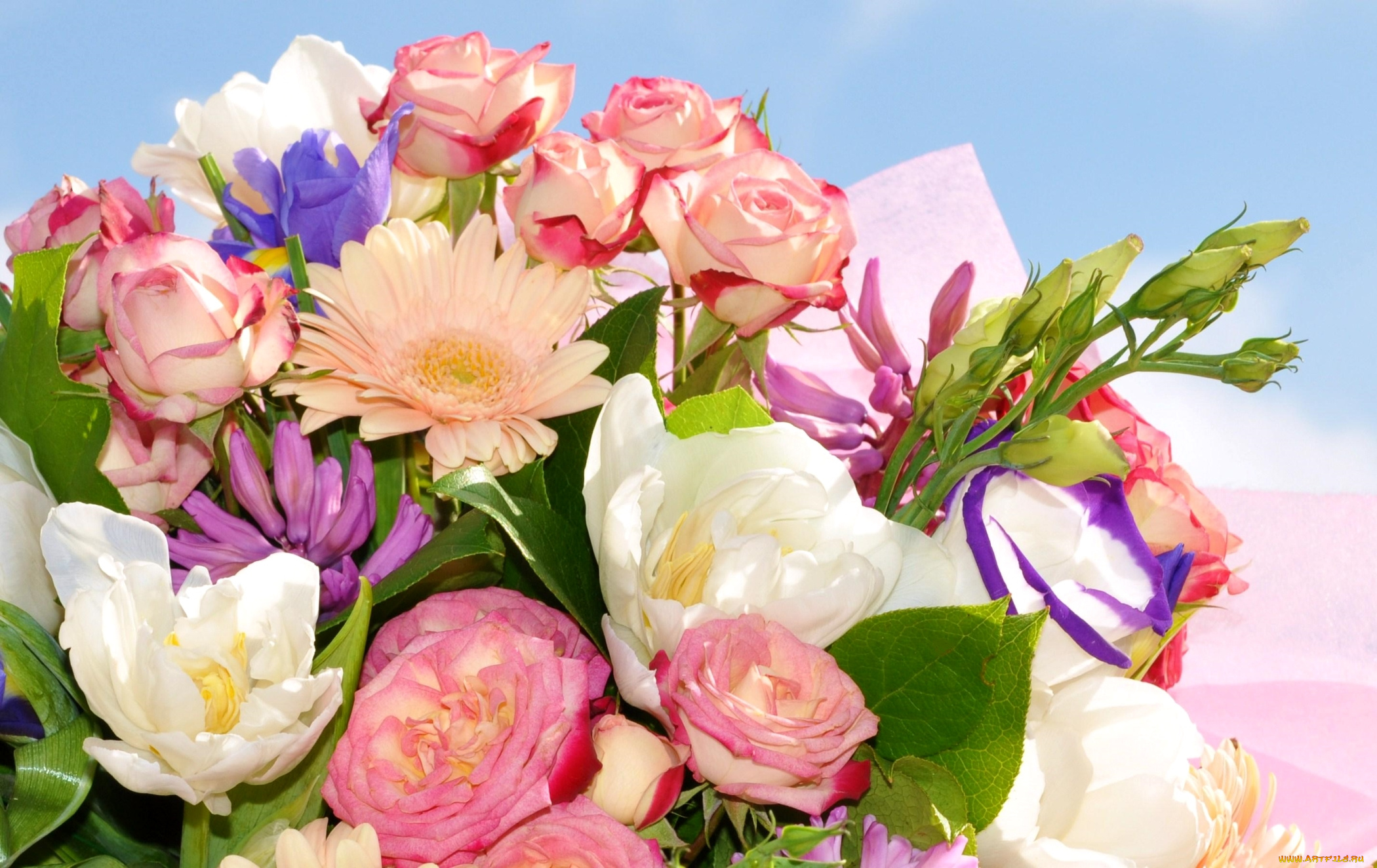 цветы, букеты, , композиции, эустома, гербера, тюльпаны, розы