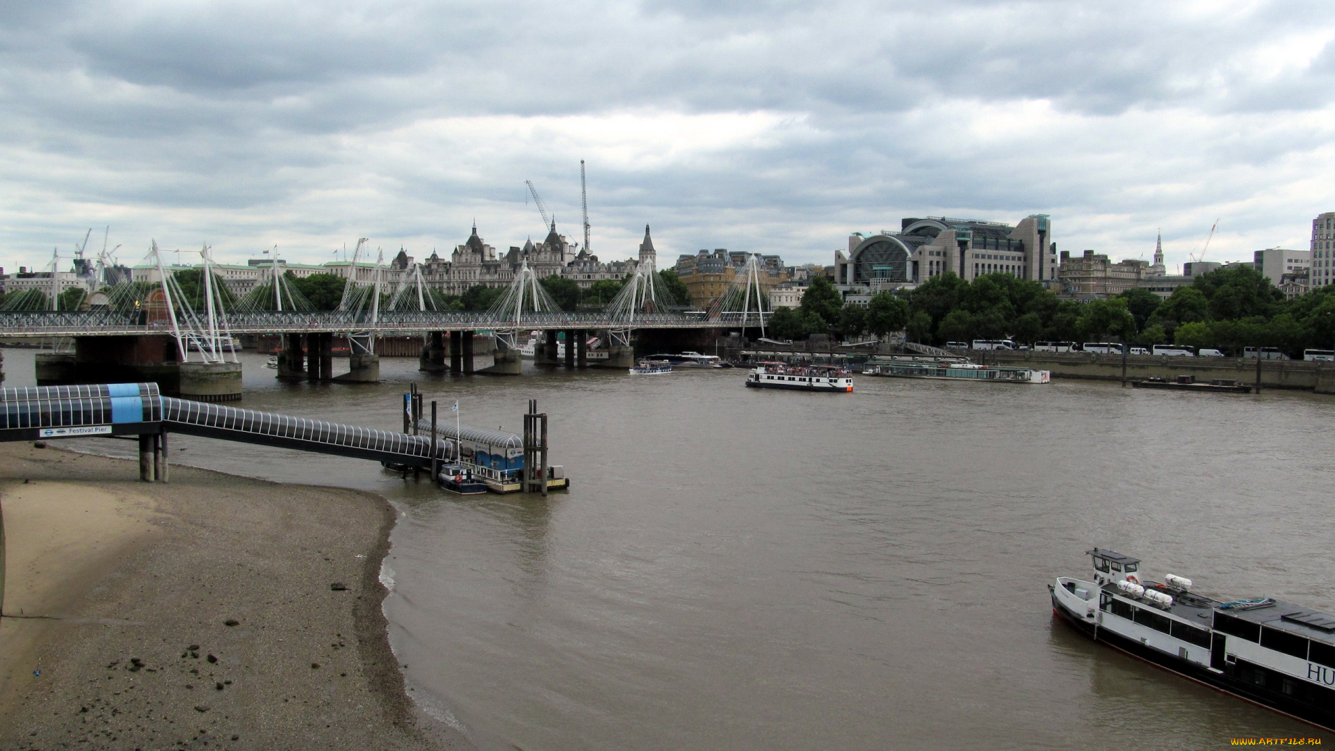 города, лондон, , великобритания, мост, река
