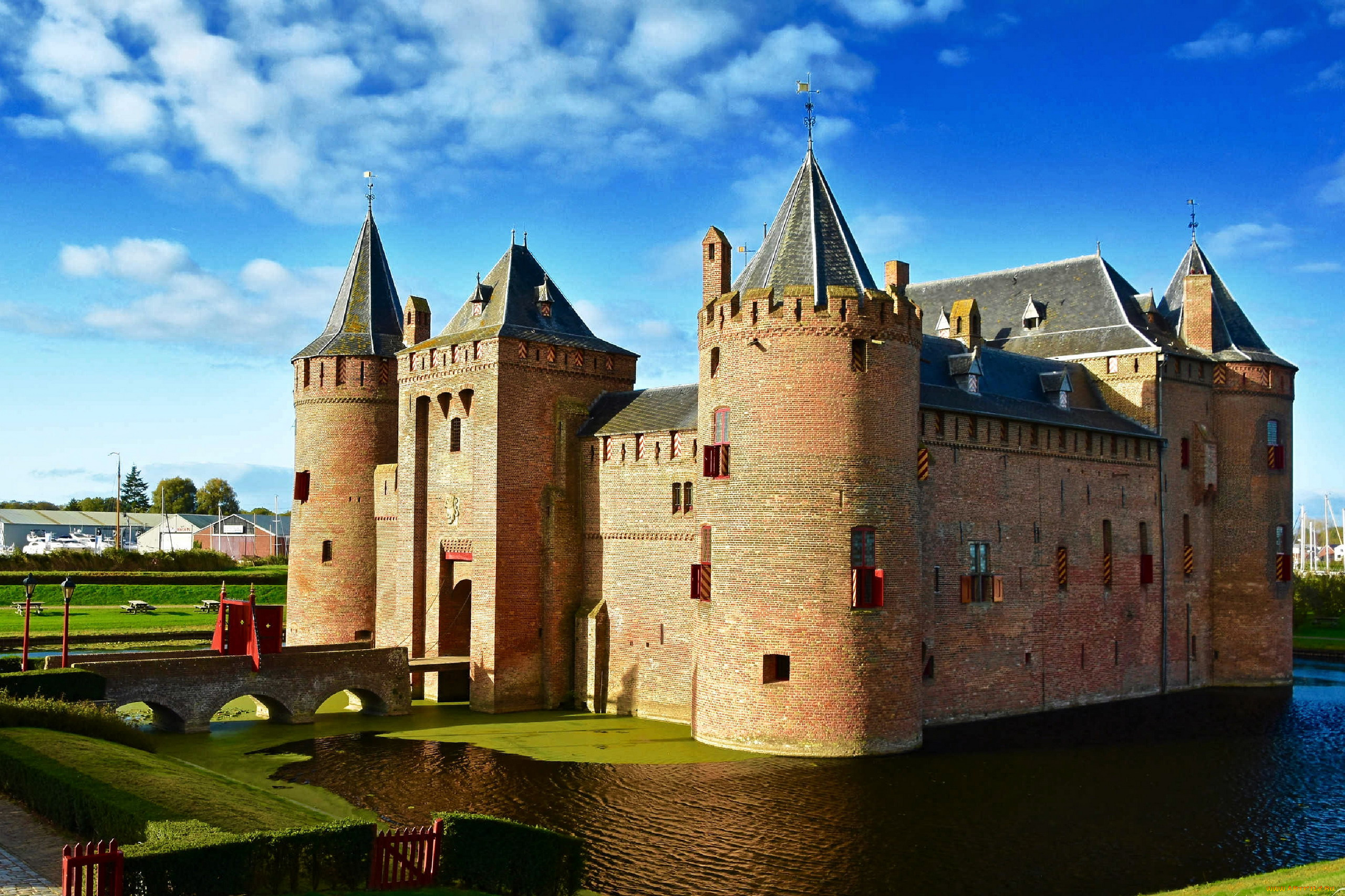 muiderslot, castle, netherlands, города, замки, нидерландов, muiderslot, castle