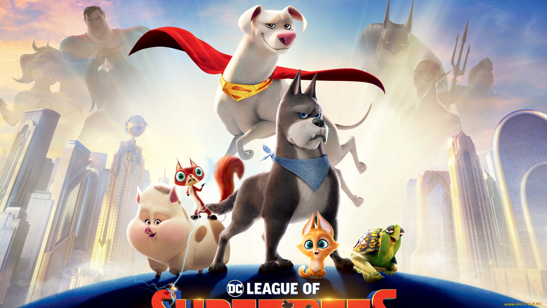 dc, league, of, super-pets, ||, 2022, мультфильмы, dc, league, of, super-pets, cуперпитомцы, постер, персонаж, плакат