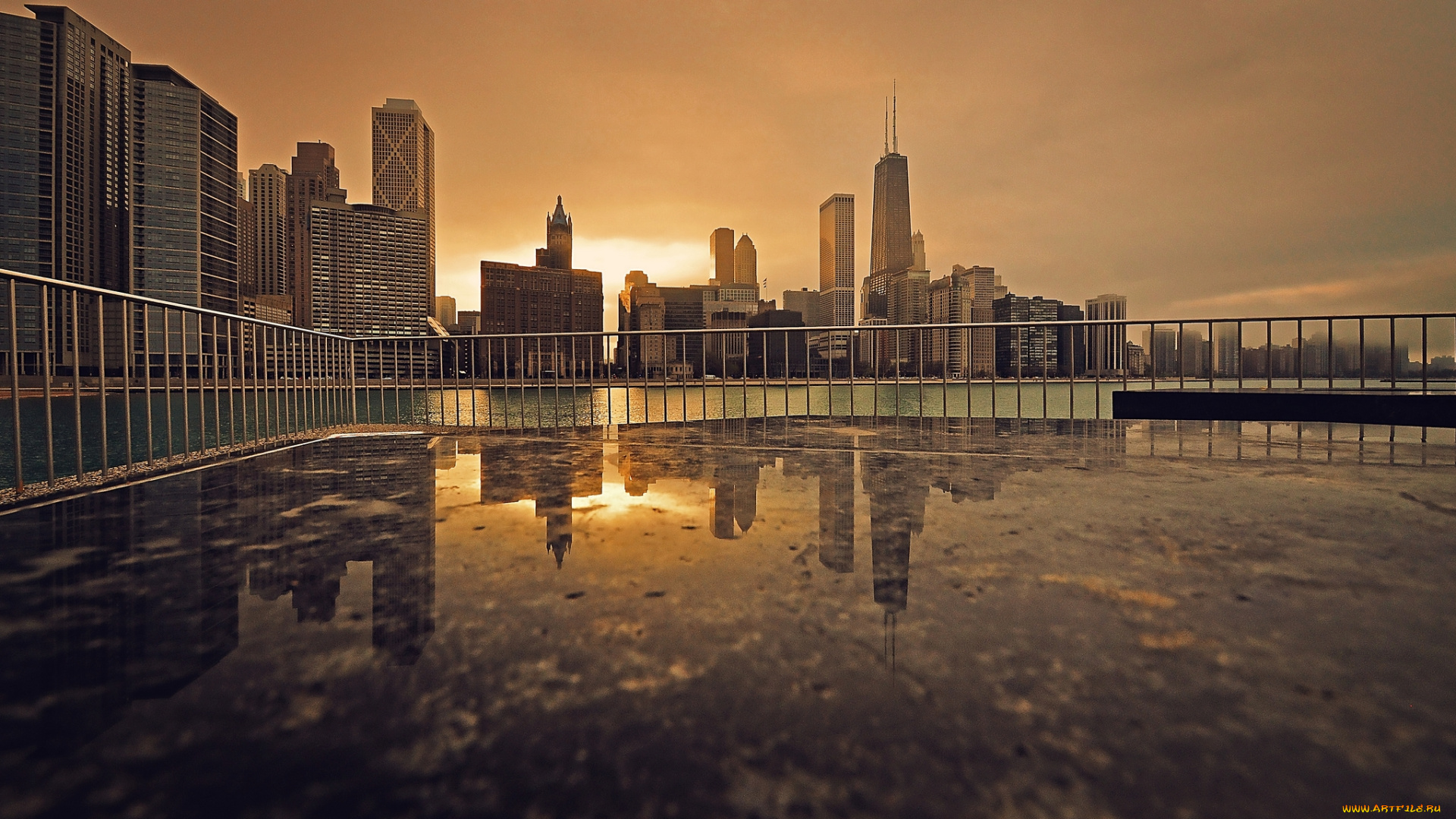 города, Чикаго, , сша, chicago, sunset