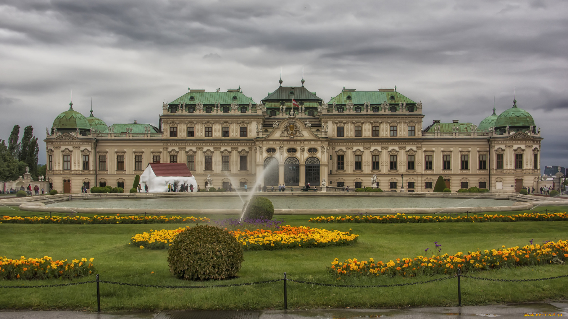 belvedere, palace, города, вена, , австрия, простор
