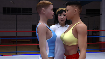 Картинка 3д+графика спорт+ sport взгляд девушки бокс ринг фон