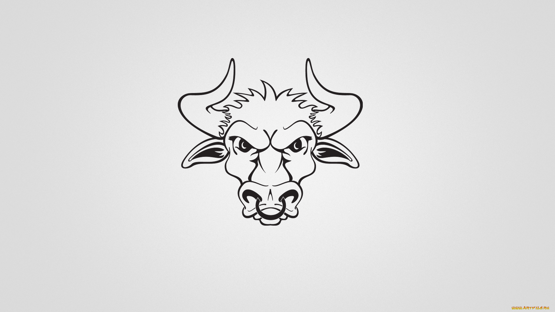 бык, рисованные, минимализм, bull, рога